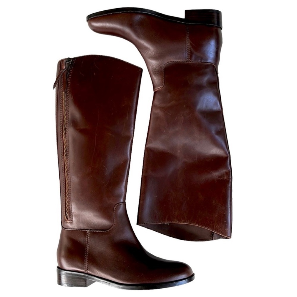 Like New Cole Haan Leather Arlington Riding Knee High Boots Brown Sz 6 Rtl. $398